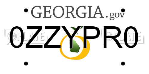 0ZZYPR0 Georgia License Plate