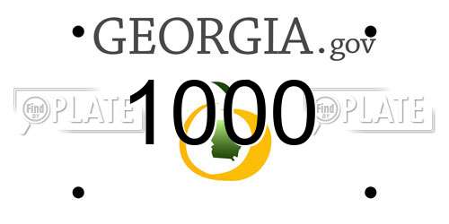 1000 Georgia License Plate