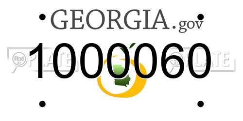 1000060 Georgia License Plate