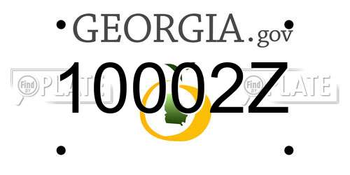 10002Z Georgia License Plate
