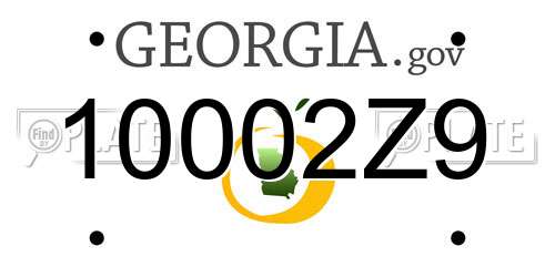 10002Z9 Georgia License Plate