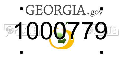 1000779 Georgia License Plate