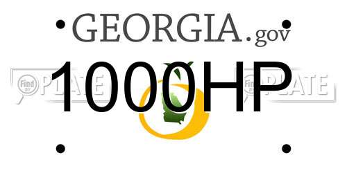 1000HP Georgia License Plate