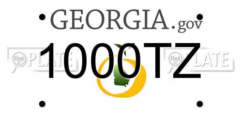 1000TZ Georgia License Plate
