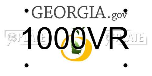 1000VR Georgia License Plate