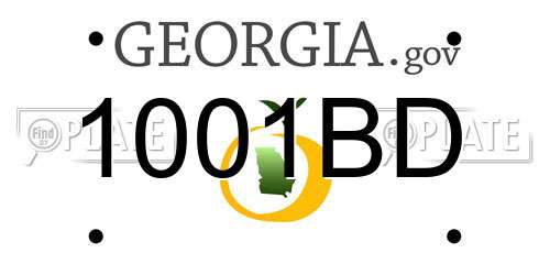 1001BD Georgia License Plate