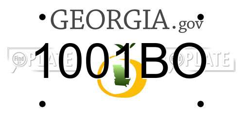 1001BO Georgia License Plate