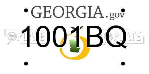 1001BQ Georgia License Plate