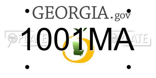 1001MA Georgia License Plate
