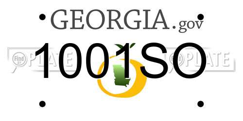 1001SO Georgia License Plate