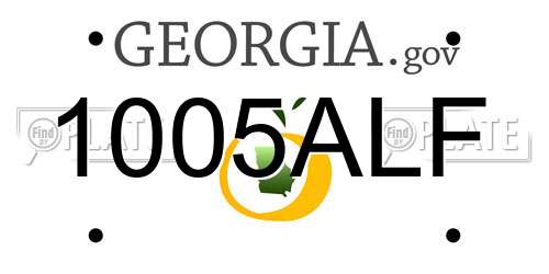 1005ALF Georgia License Plate