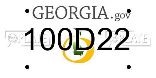 100D22 Georgia License Plate