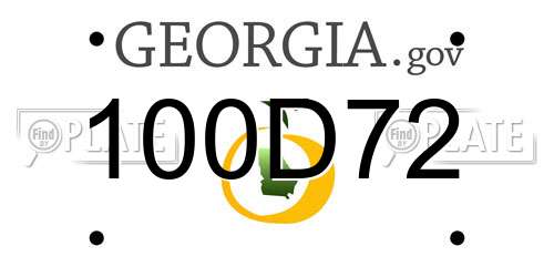 100D72 Georgia License Plate