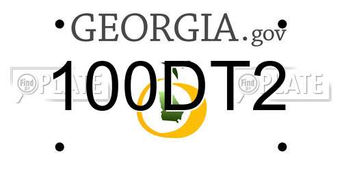 100DT2 Georgia License Plate