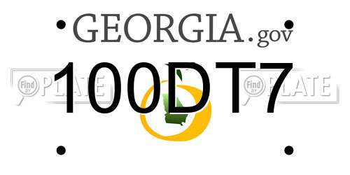 100DT7 Georgia License Plate