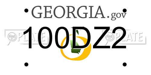100DZ2 Georgia License Plate