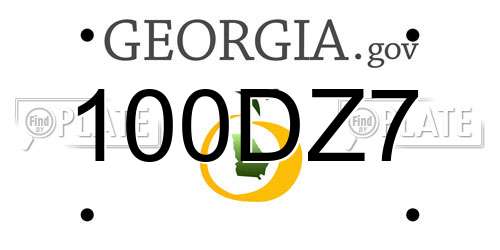 100DZ7 Georgia License Plate