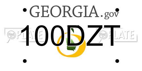 100DZT Georgia License Plate