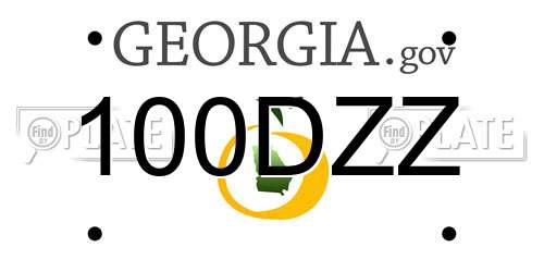 100DZZ Georgia License Plate