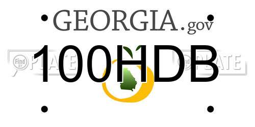 100HDB Georgia License Plate