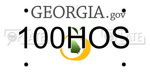 100HOS Georgia License Plate