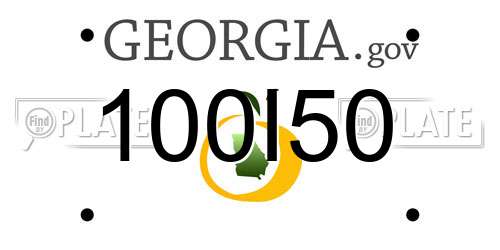 100I50 Georgia License Plate