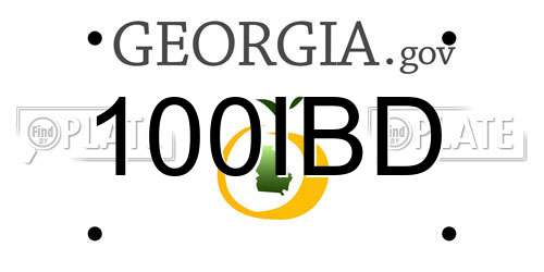 100IBD Georgia License Plate