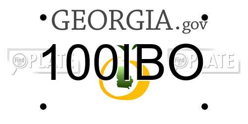 100IBO Georgia License Plate