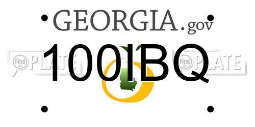 100IBQ Georgia License Plate