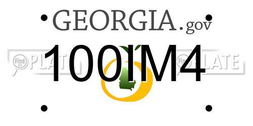 100IM4 Georgia License Plate