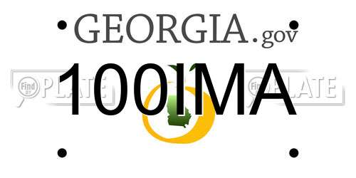 100IMA Georgia License Plate