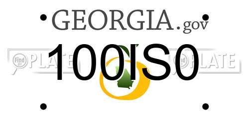 100IS0 Georgia License Plate