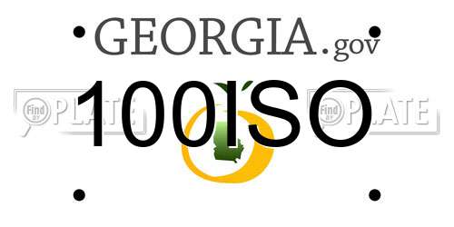 100ISO Georgia License Plate