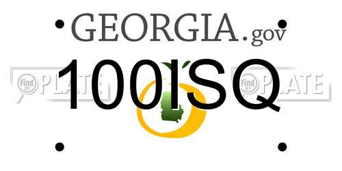 100ISQ Georgia License Plate