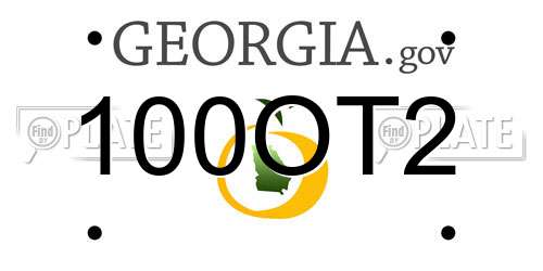 100OT2 Georgia License Plate