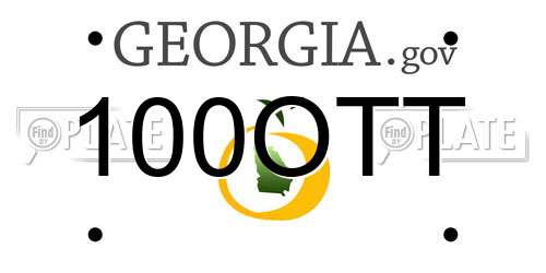 100OTT Georgia License Plate