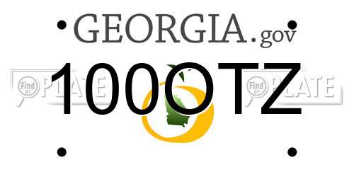 100OTZ Georgia License Plate