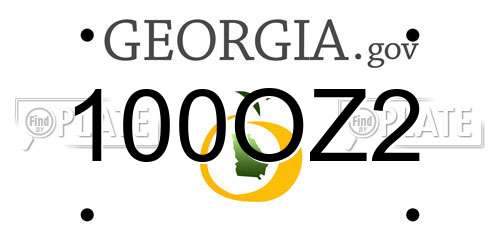 100OZ2 Georgia License Plate