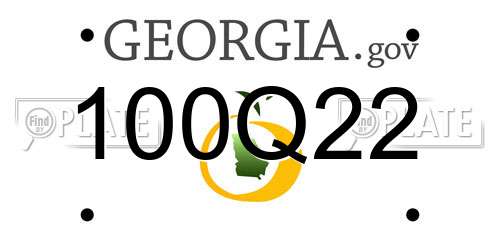 100Q22 Georgia License Plate