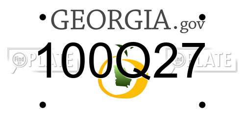 100Q27 Georgia License Plate