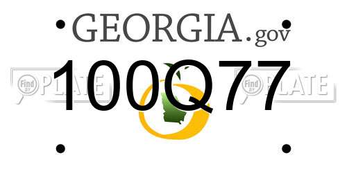 100Q77 Georgia License Plate