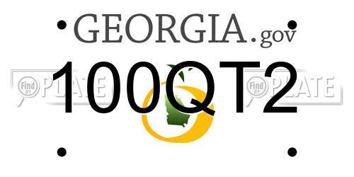 100QT2 Georgia License Plate