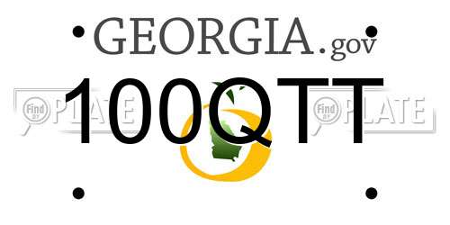 100QTT Georgia License Plate