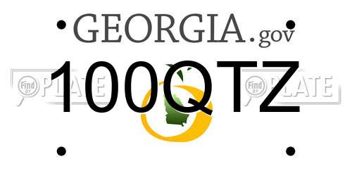 100QTZ Georgia License Plate