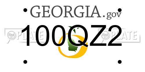 100QZ2 Georgia License Plate