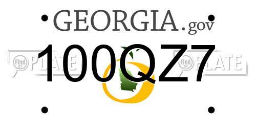 100QZ7 Georgia License Plate