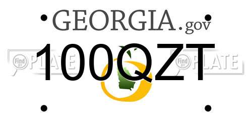 100QZT Georgia License Plate