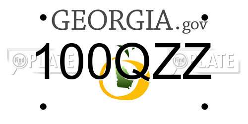 100QZZ Georgia License Plate