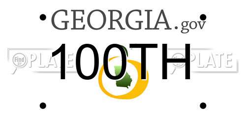 100TH Georgia License Plate