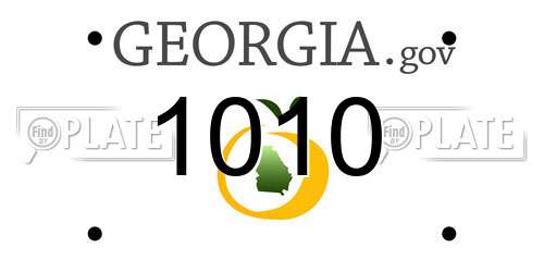 1010 Georgia License Plate